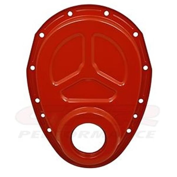 Cfr Performance CFR HZ-4934-1-PO Steel 1955-95 Chevy SB 283-305-327-350-400 Timing Chain Cover - Orange HZ-4934-1-PO - main
